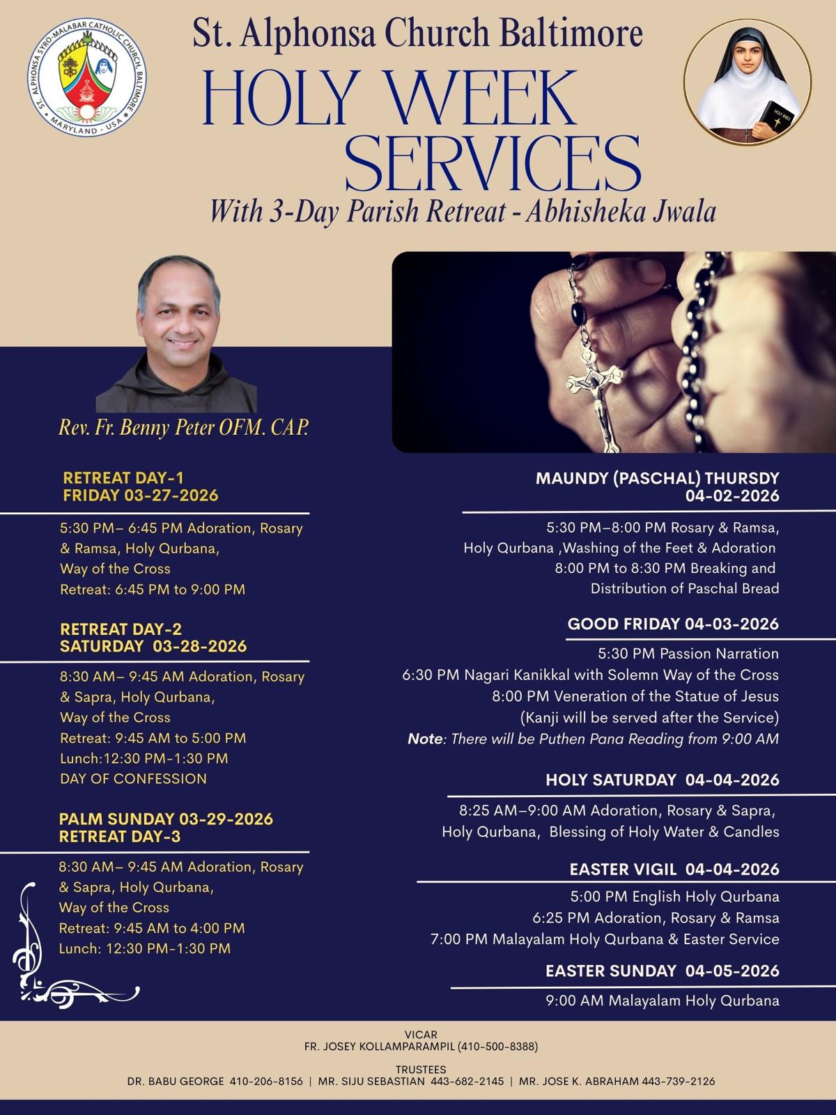 Lenten Retreat Schedule